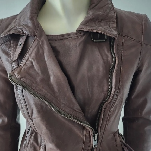 Muubaa 🤎 lambskin leather biker jacket, size: 8 - Picture 15 of 15